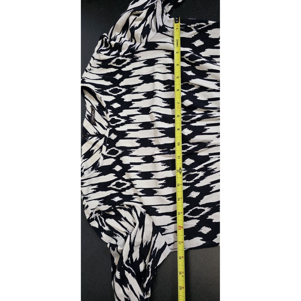 J McLaughlin‎ Catalina Cloth Black Ivory Sheath Dress Woman M 3/4 Sleeves EUC - Picture 4 of 7